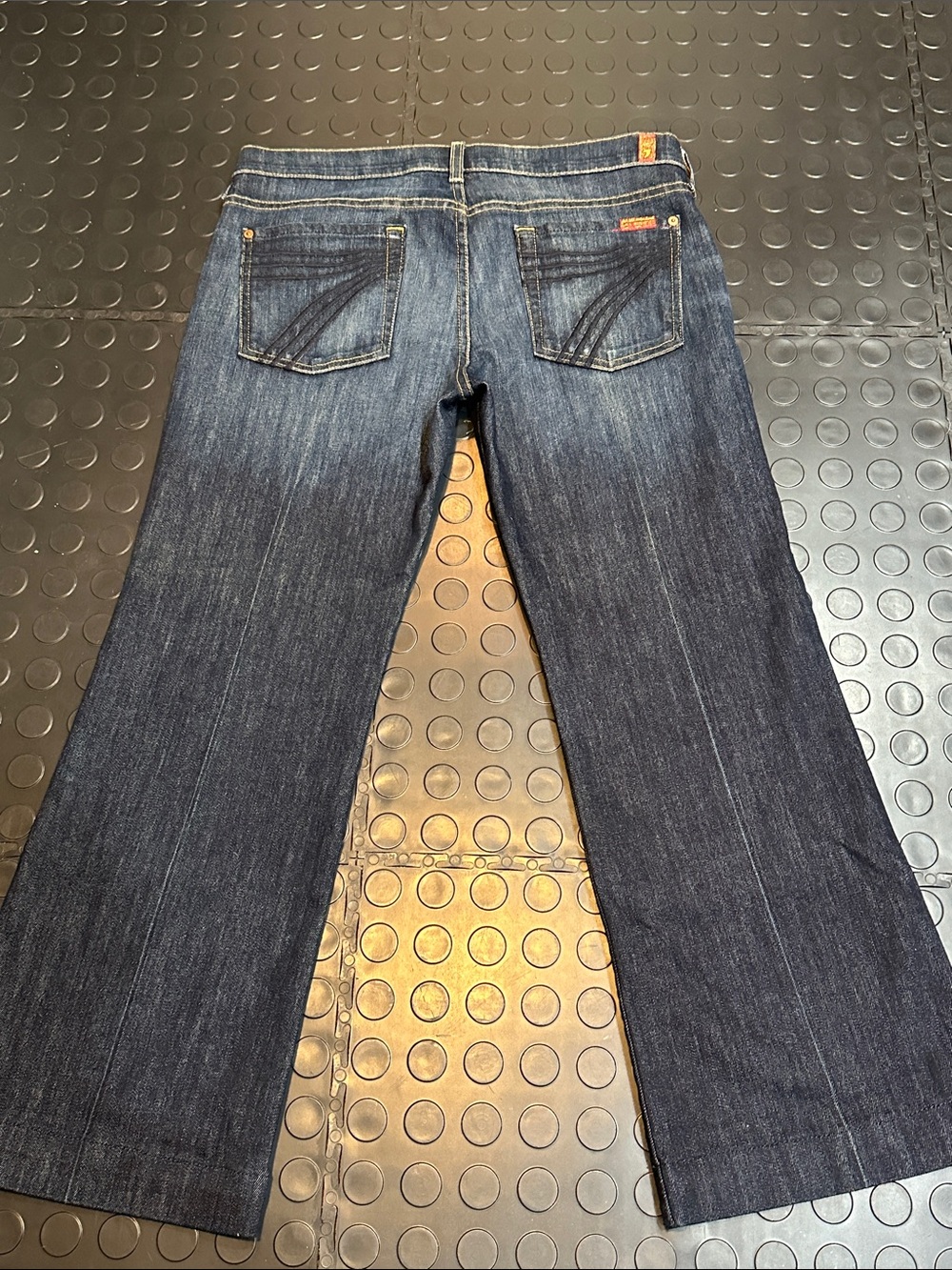 Dojo 30 x 27 x 8 —7 For All Mankind Dark Blue Wide-Leg Jeans